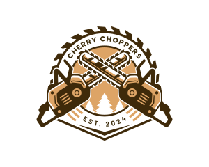 Sawmill Woodcutter Chainsaw logo design