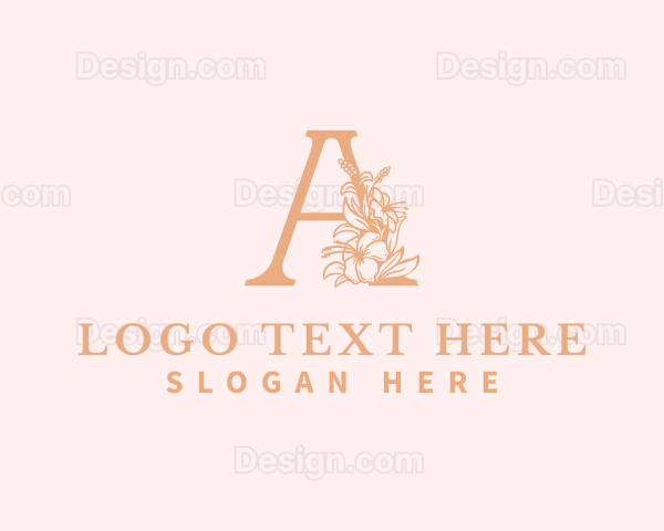 Organic Flower Florist Letter A Logo