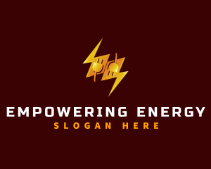 Plug Lightning Electricity logo design