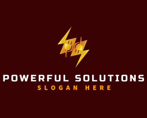 Plug Lightning Electricity logo design