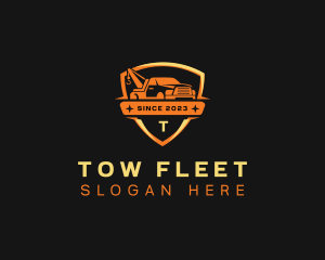 Crane Pickup Truck Shield logo design