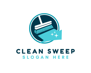 House Broom Cleaning logo design