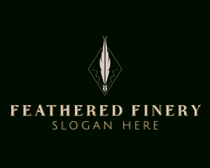 Diamond Feather Stationary logo design