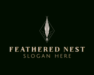 Diamond Feather Stationary logo design