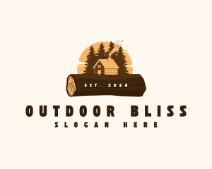 Wood Log Cabin logo design