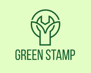 Green Tree Wrench logo design