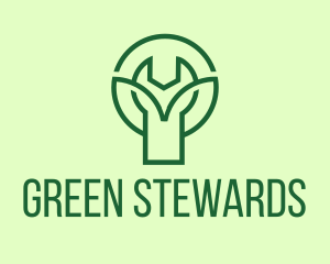 Green Tree Wrench logo design