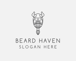 Ponytailed Beard Viking logo design