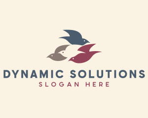 Flying Bird Flock logo design