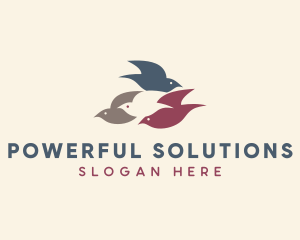 Flying Bird Flock logo design