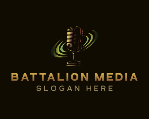 Media Podcast Microphone logo design