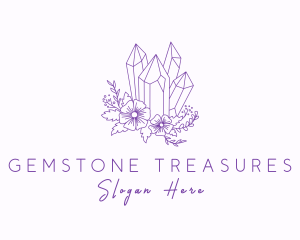 Floral Precious Stone logo design