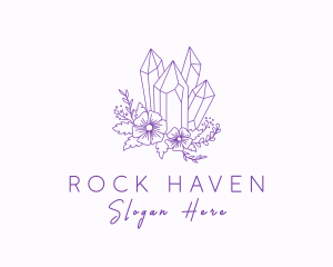 Floral Precious Stone logo design