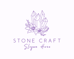 Floral Precious Stone logo design