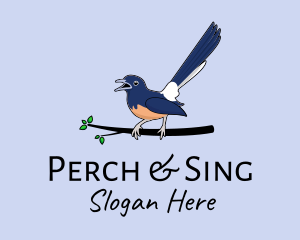 Perched Wild Bird  logo design