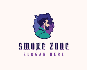 Cigarette Man Smoking logo design