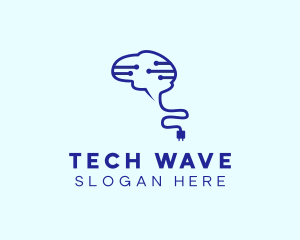 Digital Electronics Brain logo design