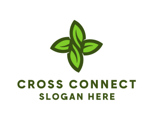 Green Leaves Cross logo