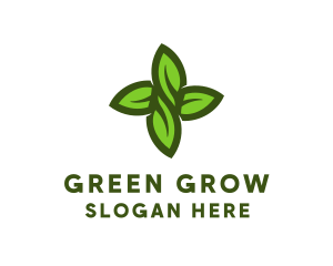 Green Leaves Cross logo design