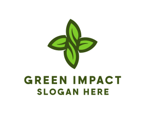 Green Leaves Cross logo