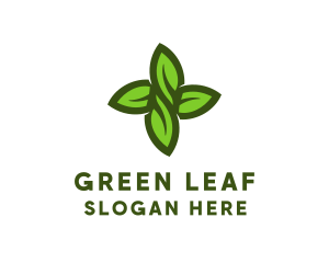 Green Leaves Cross logo design