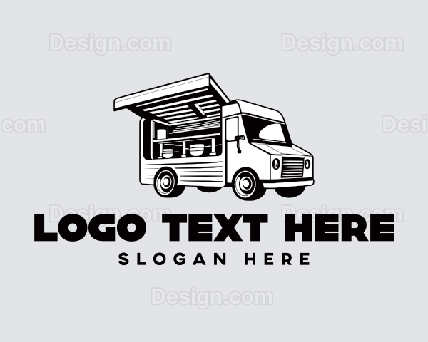 Vintage Food Delivery Truck Logo