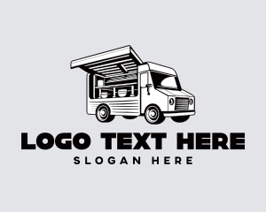 Vintage Food Delivery Truck logo