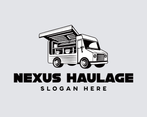 Vintage Food Delivery Truck logo design