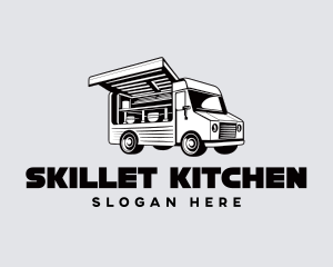 Vintage Food Delivery Truck logo design