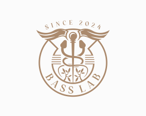 Clinic Healthcare Caduceus logo design