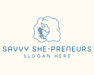 Flower Girl Hair  logo design