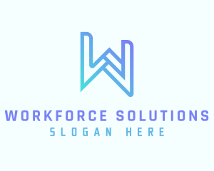 Modern Gradient Startup Letter W logo design