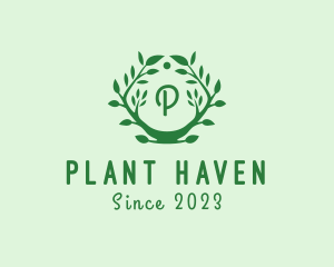 Plant Wreath Landscaping Gardening logo design