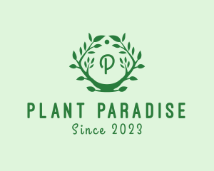 Plant Wreath Landscaping Gardening logo design