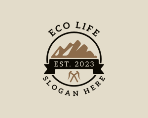 Mountaineering Outdoor Badge logo design