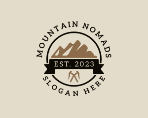 Mountaineering Outdoor Badge logo design