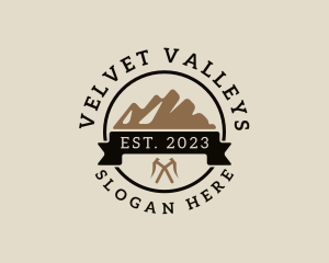 Mountaineering Outdoor Badge logo design