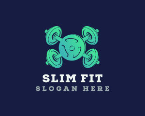 Dumbbell Weights Fitness logo design