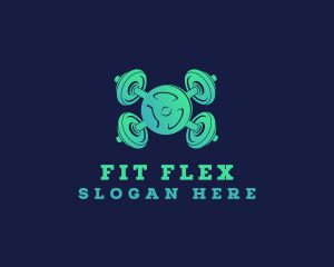 Dumbbell Weights Fitness logo design