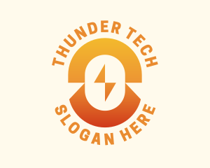 Orange Thunder Letter O logo design