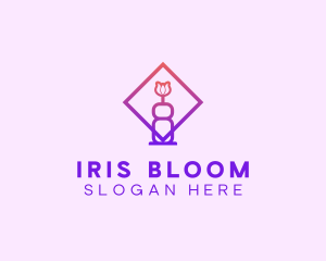 Vase Blooming Flower logo design