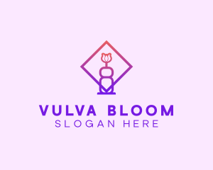 Vase Blooming Flower logo design