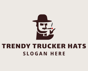 Hat Guy Smoking logo design