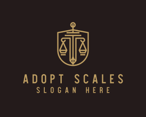 Justice Scale Pillar logo design