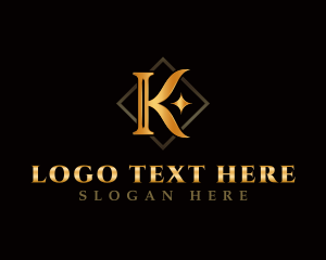 Luxury Sparkle Letter K logo