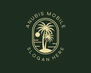 Tropical Beach Palm Tree logo design