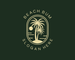 Tropical Beach Palm Tree logo design