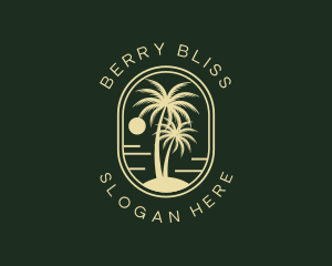 Tropical Beach Palm Tree logo design