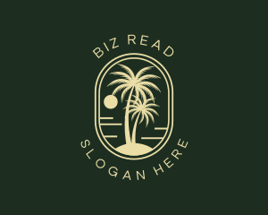 Tropical Beach Palm Tree logo design