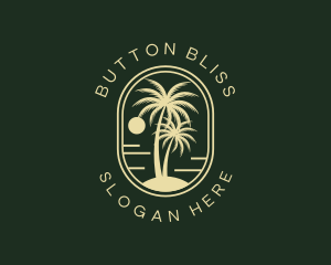 Tropical Beach Palm Tree logo design